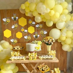 30 PCS Bee Baby Shower Party Decorations Spelling Birthday Swirls Streamers