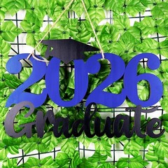2025 Graduation Party Decorations Wooden Sign Blue Class of 2025 Photo