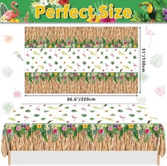 4 Pack Hawaiian Luau Grass Tablecloths Hawaii Luau Table Skirt Party Decorations