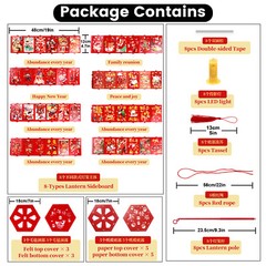 8Pcs Chinese New Year Lanterns Red Paper-cuts Lanterns Festival Decor For Kids