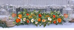 5.74 FT Artificial Poppies Flower Garland, Floral Garland Greenery Vines with