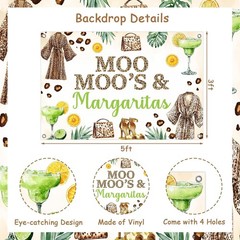 Moo Moos and Margaritas Birthday Decorations for Women Female, Margarita Back…