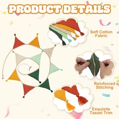 3.1m/10.2ft Fabric Pennant Banner, Pennant Banner Flags, Dark Candy