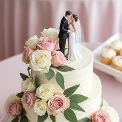Wedding Cake Topper, 4.3″ Bride and Groom Figurine, Vintage Cake Toppers
