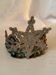 Crown; fur lined, winter, forest, glitter, snowflake, one-of-a-kind, small