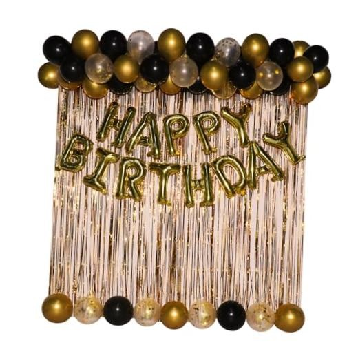 Black and Gold Birthday Decorations Happy Birthday Banner Gold Black Gold