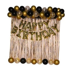 Black and Gold Birthday Decorations Happy Birthday Banner Gold Black Gold