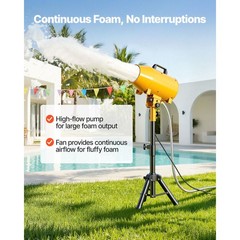 Adjustable Angle Foam Cannon with Fan, Continuous Dense Foam for Parties