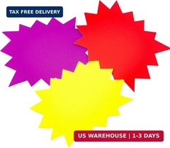 30 PCS Star Burst Signs Paper, 4.7 x 6.3 inches Starburst Signs Fluorescent Neon