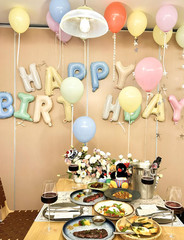 Pastel Birthday Decorations, Pastel Balloons with Happy Birthday Balloon Banner,