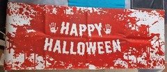 Halloween Table Runner Red & White Red Linen – 14 x 71 Inches – Non-Slip – UK