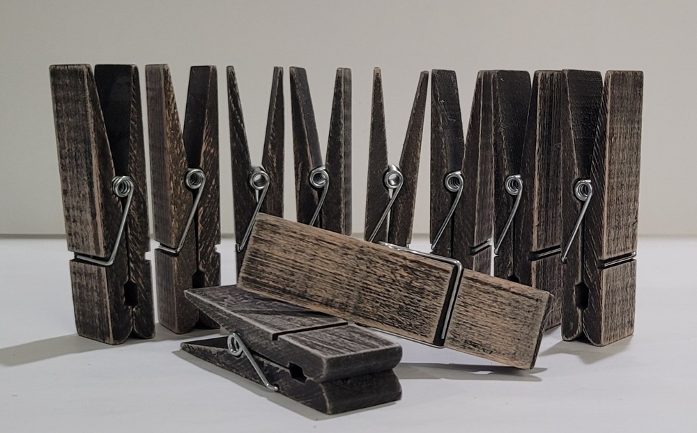 10 Rustic WOODEN CLOTHESPINS – Weddings, Decor, Etc. – 4 5/8″ x 1 1/4″ x 1″