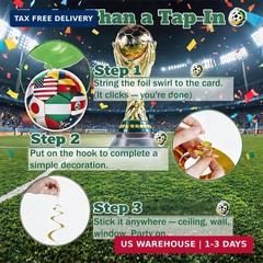 12 PCS World Cup Decorations, Soccer Birthday Party Decorations, Hanging Swirl S