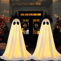 Light Up Ghost Halloween LED Light Outdoor Decor Party Home Hanging Decor