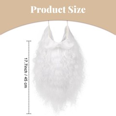 18 Inches Men’s Long Curly White Synthetic Pre – styled Realistic Fake Beard …