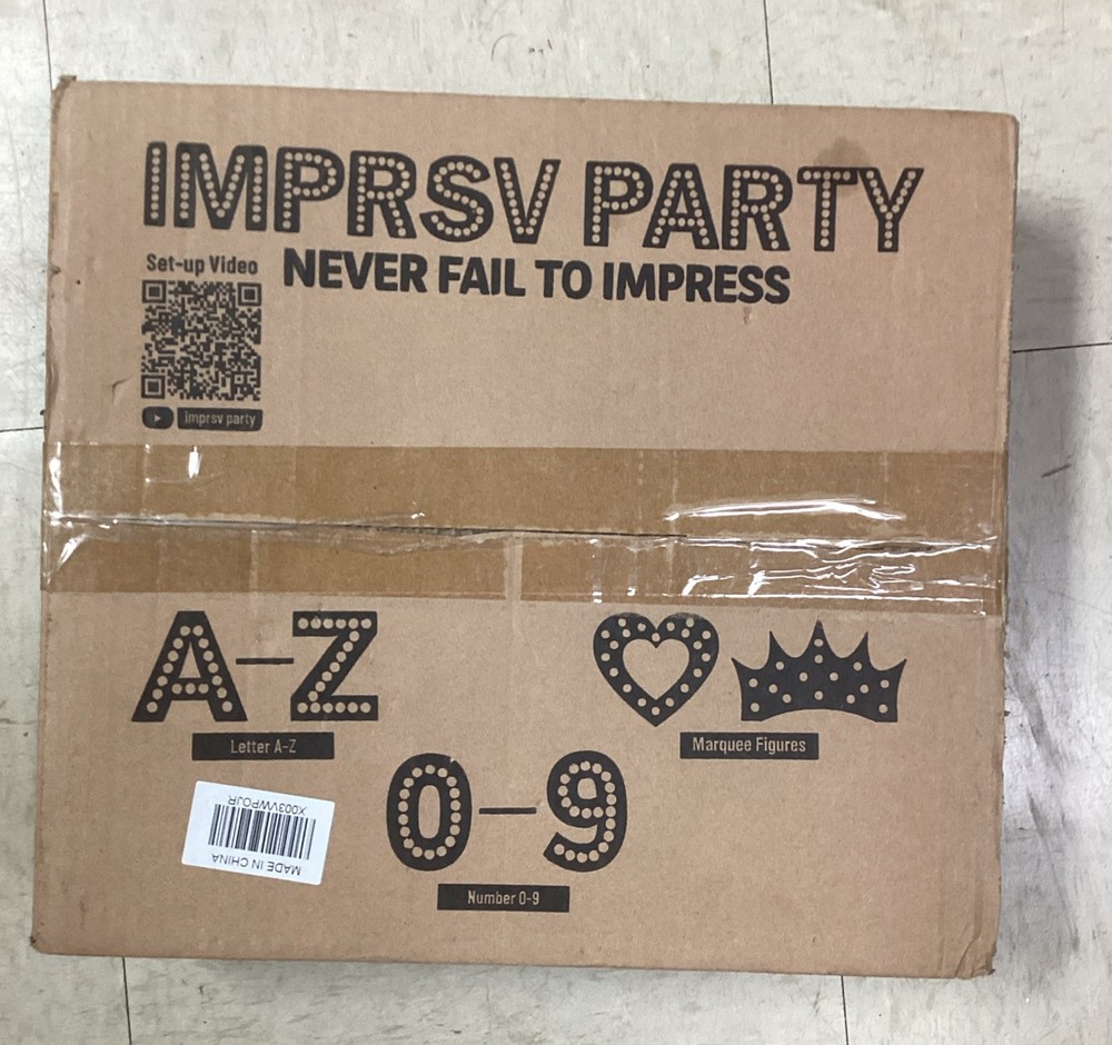 Imprsv Party Marquee Light-Up Number & Letter Set-New- Free Shipping