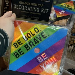 Graduation Cap Decorating Kit LGBTQ+ Pride Rainbow School Party Supply New