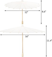 DIY Handcrafted Paper Umbrella Decor for Party Wedding Kids Art 12 Inch White