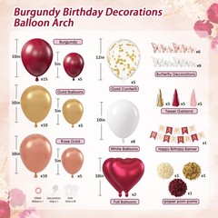 Burgundy Birthday Party Decorations with Happy Birthday Banner Tissue Tassels…