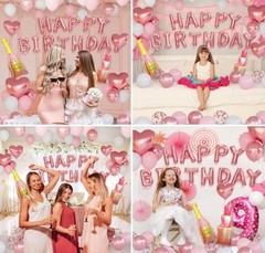 Rose Gold Happy Birthday Decorations for Women Pink Rose Gold Balloons Birthday