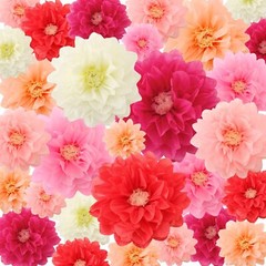18 Pcs Mexican Paper Flowers Colorful Fiesta Tissue Paper Flowers Pom Poms Me…