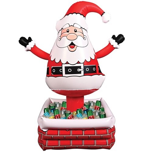 Inflatable Santa Cooler 48″ x 25″ Holds approx 48 12-oz Cans Party Decorations