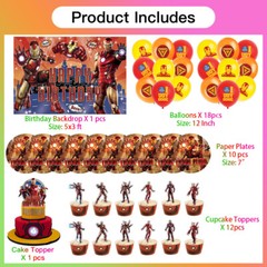 Iron Man Party Supplies Birthday Decoration Set Plates Balloons Banner