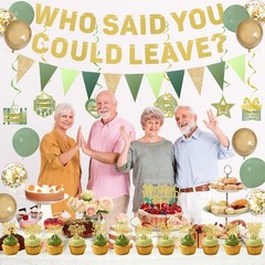 Roetyce Farewell Party Decorations Green Gold Who Said You Could Leave Banner
