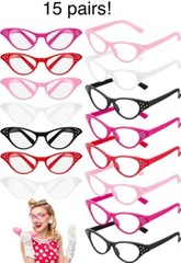 60 piece 50s Party Supplies/Decor-banner,photo drop,headbands,glasses,and More!