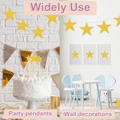 24 Pcs Laser Silver Stars Cutouts, 6 Inch Double Printed Paper Stars Cutout
