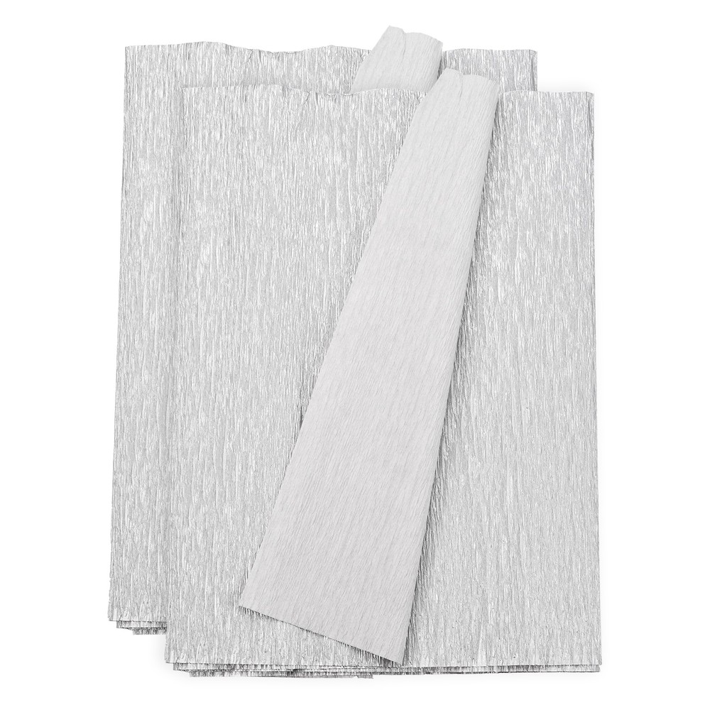 2pcs Crepe Paper Roll Crepe Paper Decoration 8.2ft 13 Inch Silver
