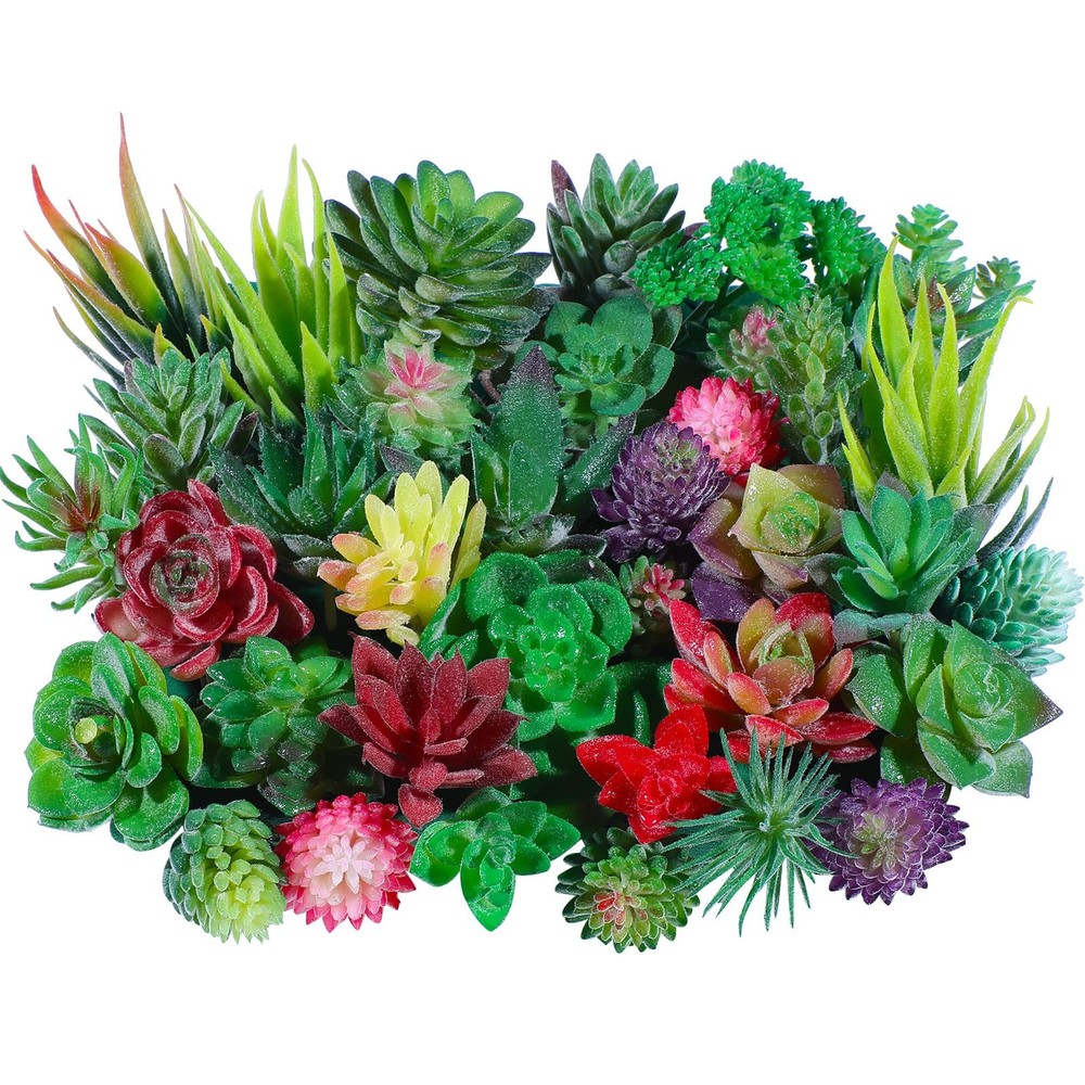 WILLBOND 38 Pcs Christmas Mini Artificial Vivid Green, Flocked Purple, Pink