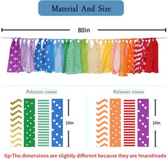 Rainbow Background Banner for Party Decor – Colorful Striped Garland Fabric, Bir