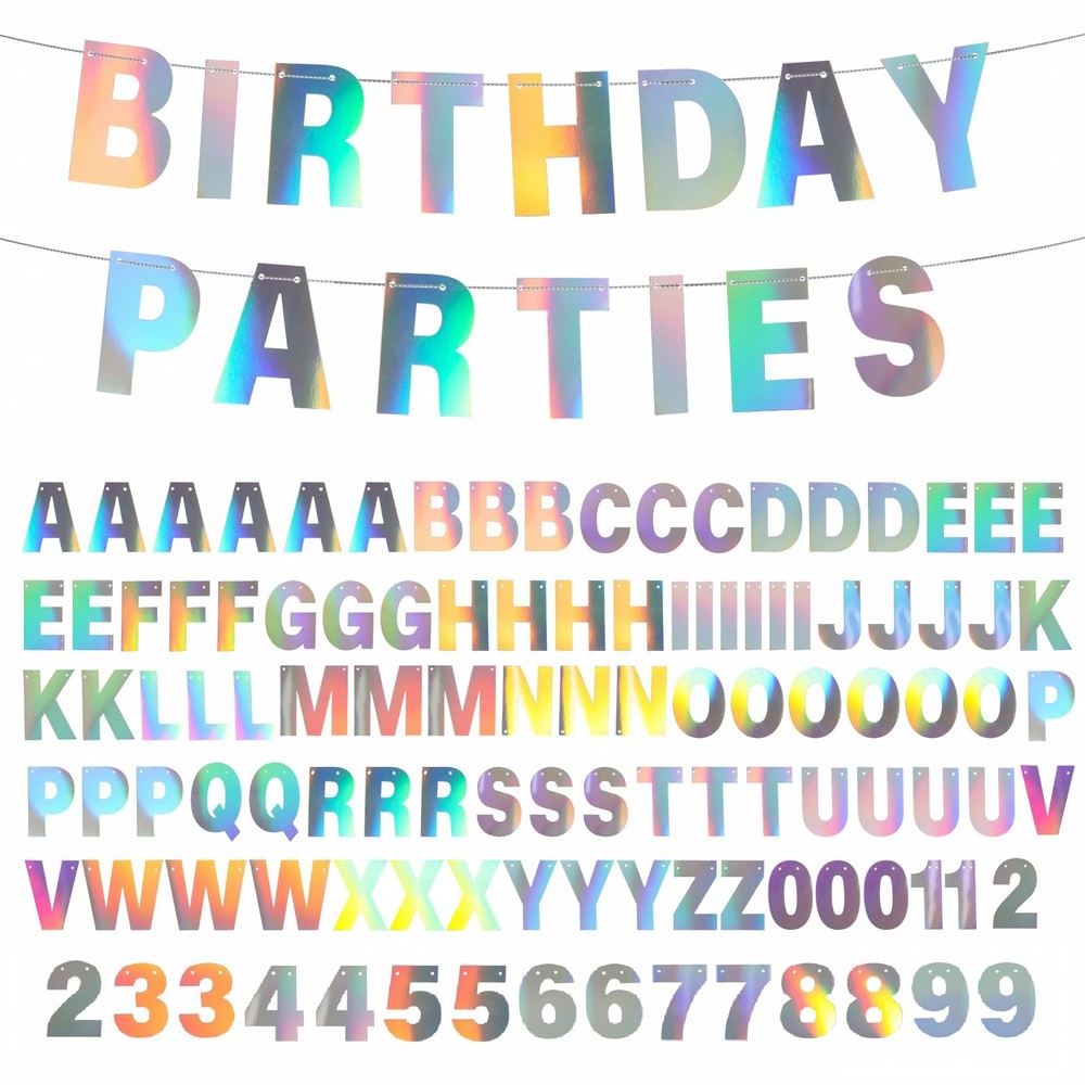 DIY Banner Kit with Letters Banner Letters Holographic Customizable Banners