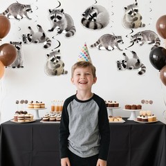 Raccoon Hanging Swirls Ceiling Streamers Birthday Baby Shower Party 24 PCS