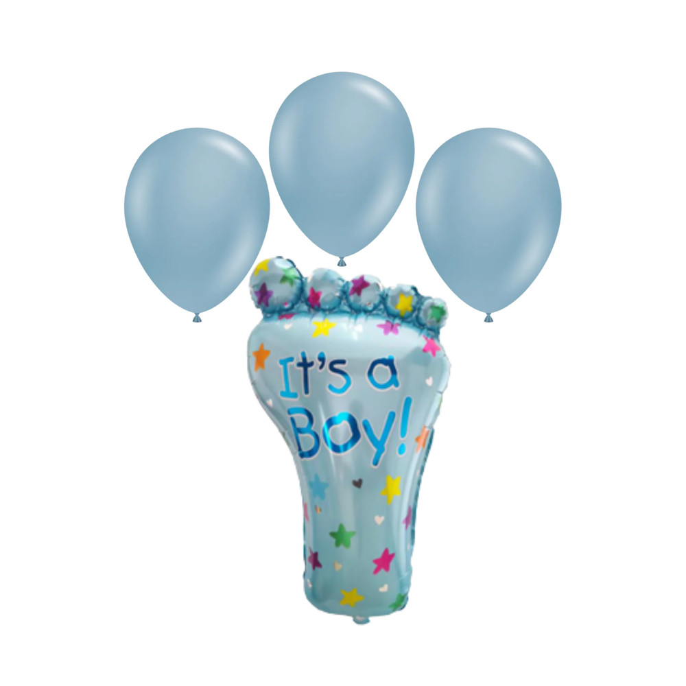 It’s a Boy! Foot Foil Balloon Set Blue Latex Balloons Baby Shower Party Decor