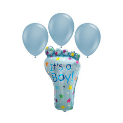 It’s a Boy! Foot Foil Balloon Set Blue Latex Balloons Baby Shower Party Decor