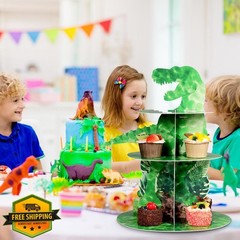 Censen Dinosaur Cupcake Stand Watercolor Style
