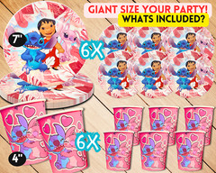 lilo stitch angel Party Supplies happy birthday centerpiece decoration cup plate
