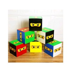 6Pcs Large Ninja Warrior Party Boxes for Ninja Theme Birthday Decor Cake Favors