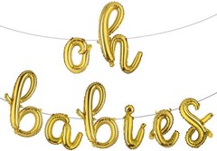 Customizable 16-Inch ‘Oh Babies’ Aluminum Foil Balloon Banner for Celebrations