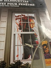 Chucky Child’s Play Window Silhouettes Door Cover Halloween Horror Scene 33.5×65