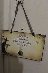 Handmade Trick or Treat Halloween Sign