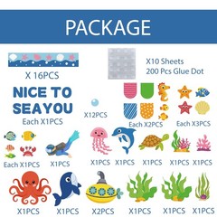 Ocean Bulletin Board Classroom Decorations Sea Animal Cutouts Borders 86 PCS