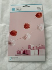 Martha Stewart Crafts 2 Garlands 6ft Kit Vtg Girl Pink Red Pom Pom Tissue Paper