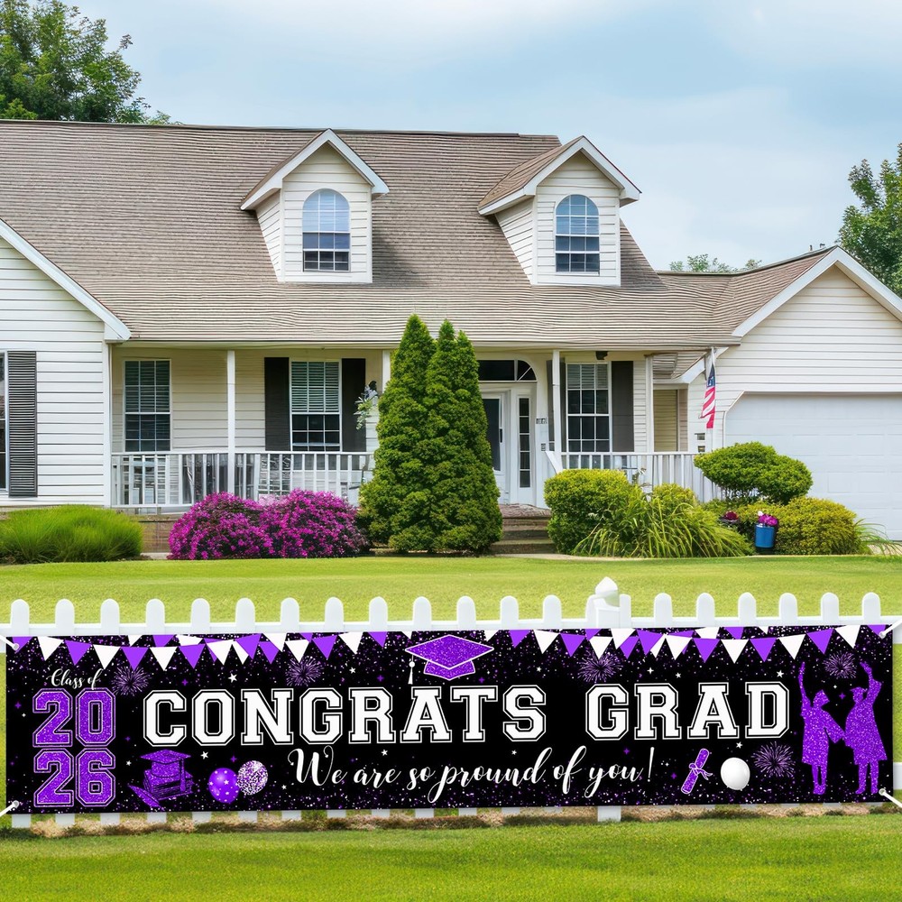 2026 Graduation Decorations Purple Class of 2026 Congrats Grad Banner We Are …