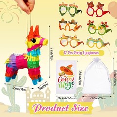 12 Pack Cinco De Mayo Donkey Pinata Set
