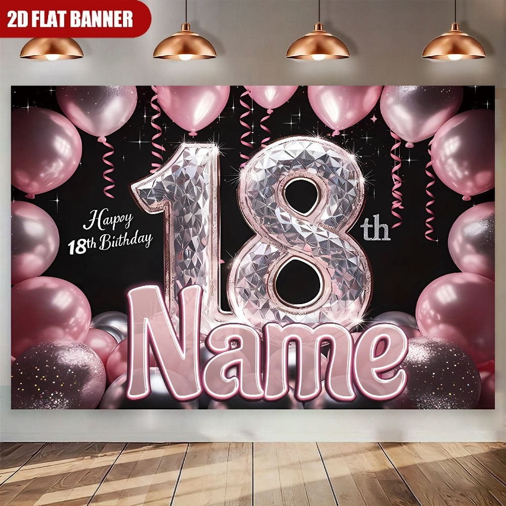 1pc Personalized 18th Birthday Banner Custom Number 18 Balloon Party Decoration♪