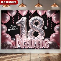 1pc Personalized 18th Birthday Banner Custom Number 18 Balloon Party Decoration❀