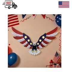 Heavy-Duty Lighted American Eagle Wall Art for 4th of July Outdoor Festivities